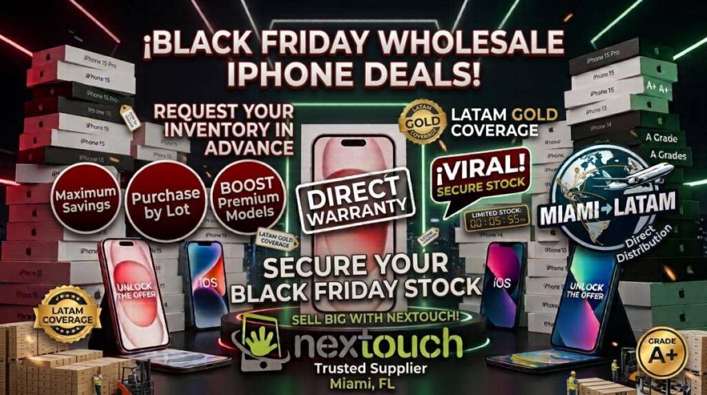 Wholesale iPhone Black Friday Deals in Miami: Import to Latin America - Nextouch Miami FL USA